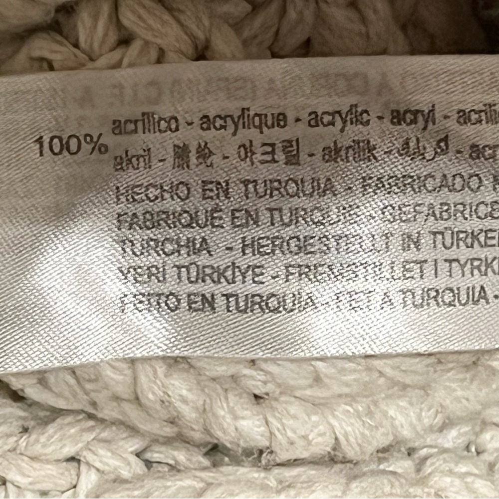 Zara high neck zipp up cardigan sweater, high neck chunky knit, cream, size M - Picture 10 of 11